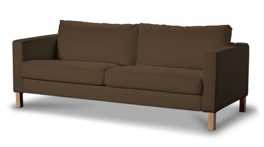 Pokrowiec na sofę Karlstad 3-osobową rozkładaną, DEKORIA, Cotton Panama, krótki, brązowy Dekoria