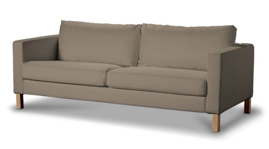 Pokrowiec na sofę Karlstad 3-osobową rozkładaną, DEKORIA, Cotton Panama, krótki, szary brąz Dekoria
