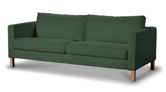 Pokrowiec na sofę Karlstad 3-osobową rozkładaną, DEKORIA, Cotton Panama, krótki, zielony Dekoria