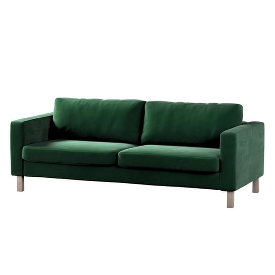 Pokrowiec na sofę Karlstad rozkładaną, Velvet, butelkowa zieleń, 224x89x64 cm Dekoria