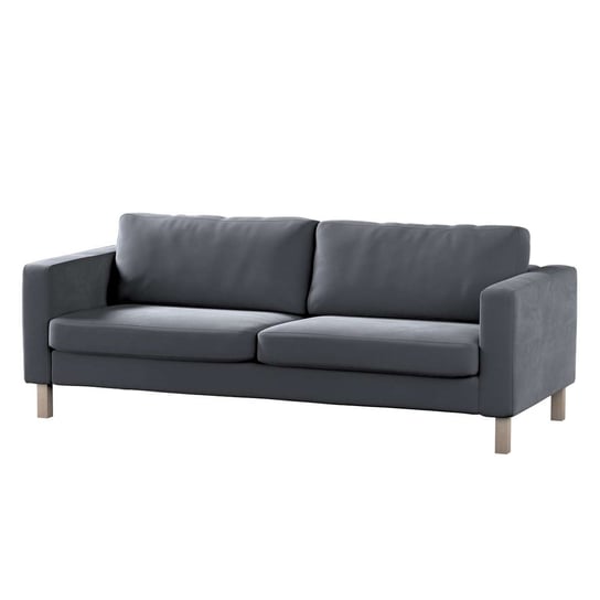 Pokrowiec na sofę Karlstad rozkładaną, Velvet, grafitowy szary, 224x89x64 cm Dekoria