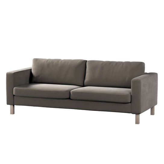 Pokrowiec na sofę Karlstad rozkładaną, Velvet, srebrzysty beż, 224x89x64 cm Dekoria