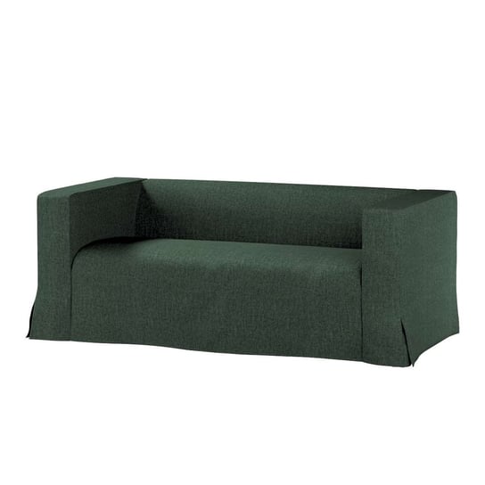 Pokrowiec na sofę Klippan 2-osobową długi z kontrafałdami, City, leśna zieleń szenil, 177x88x66 cm Dekoria