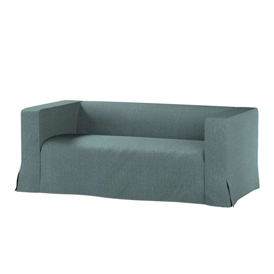 Pokrowiec na sofę Klippan 2-osobową długi z kontrafałdami, City, szary błękit szenil, 177x88x66 cm Dekoria