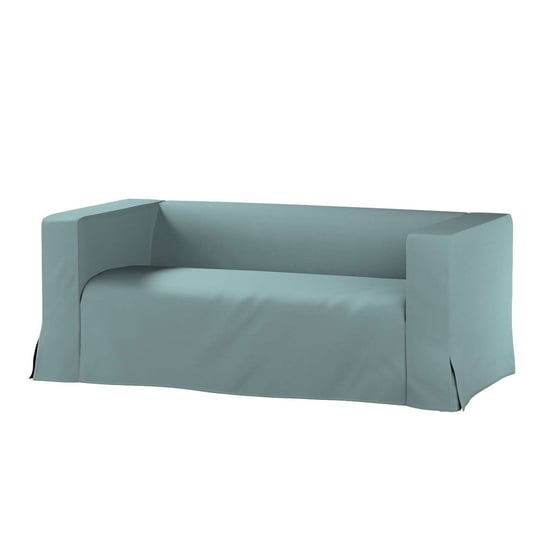 Pokrowiec na sofę Klippan 2-osobową długi z kontrafałdami, Cotton Panama, eukaliptusowy błękit, 177x88x66 cm Dekoria