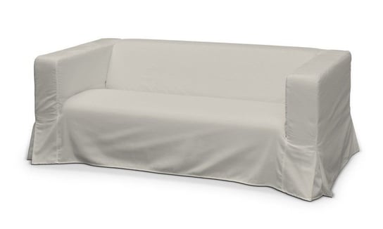 Pokrowiec na sofę Klippan 2-osobową długi z kontrafałdami, DEKORIA, Cotton Panama, jasnoszary Dekoria