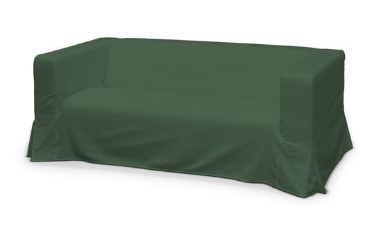 Pokrowiec na sofę Klippan 2-osobową długi z kontrafałdami, DEKORIA, Cotton Panama, zielony Dekoria