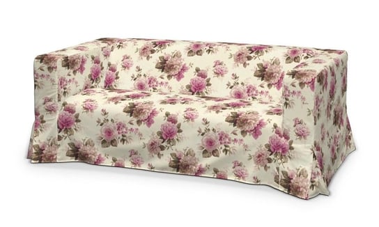 Pokrowiec na sofę Klippan 2-osobową długi z kontrafałdami, DEKORIA, Mirella, różowo-beżowe róże Dekoria