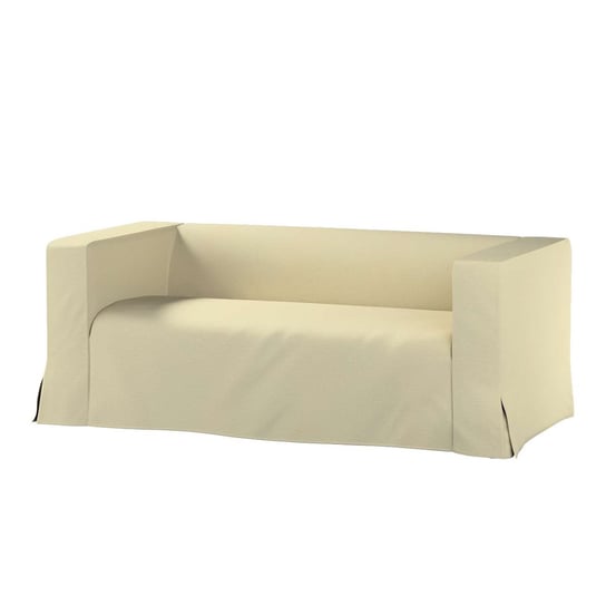 Pokrowiec na sofę Klippan 2-osobową długi z kontrafałdami, kremowy szenil, 177 x 88 x 66 cm, Living Dekoria