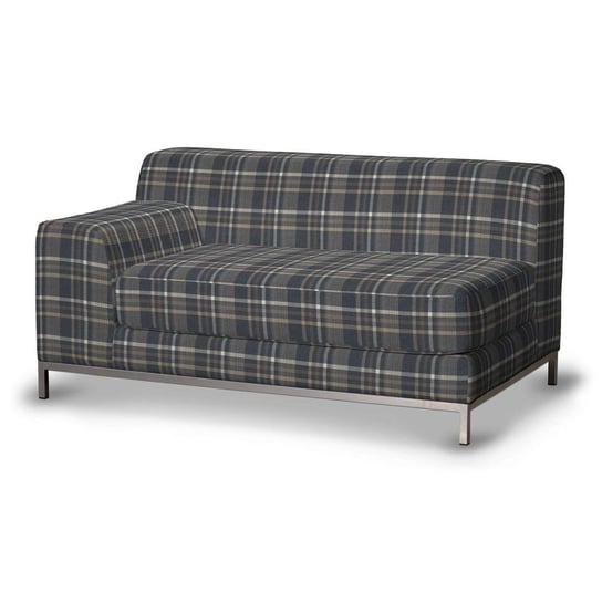 Pokrowiec na sofę lewostronną Kramfors 2-osobową, Edinburgh, niebiesko-beżowa krata Dekoria