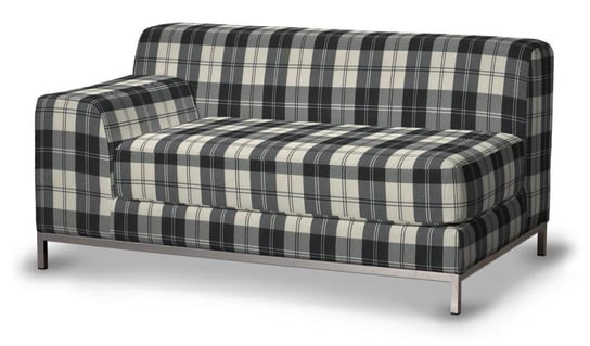 Pokrowiec na sofę lewostronną Kramfors, DEKORIA, Edinburgh, 2-osobową, krata czarno-biała Dekoria
