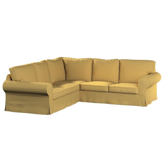 Pokrowiec na sofę narożną Ektorp, Cotton Panama, zgaszony żółty, 240/136x82x73 cm Dekoria