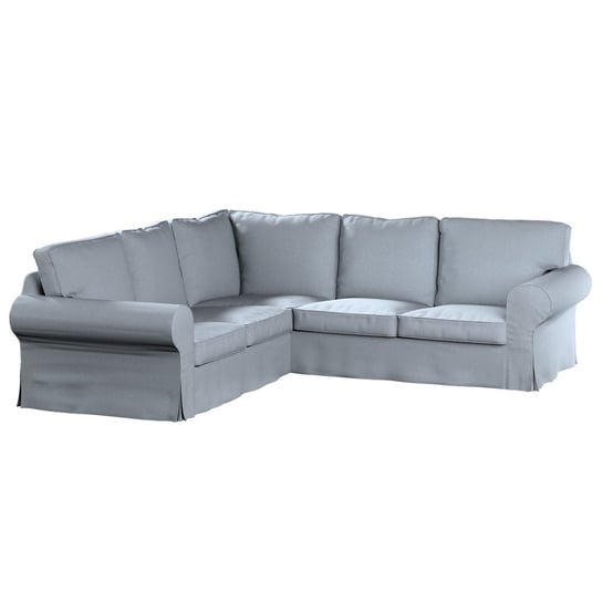 Pokrowiec na sofę narożną Ektorp, DEKORIA, błękitny melanż, 240/136x82x73 cm Dekoria