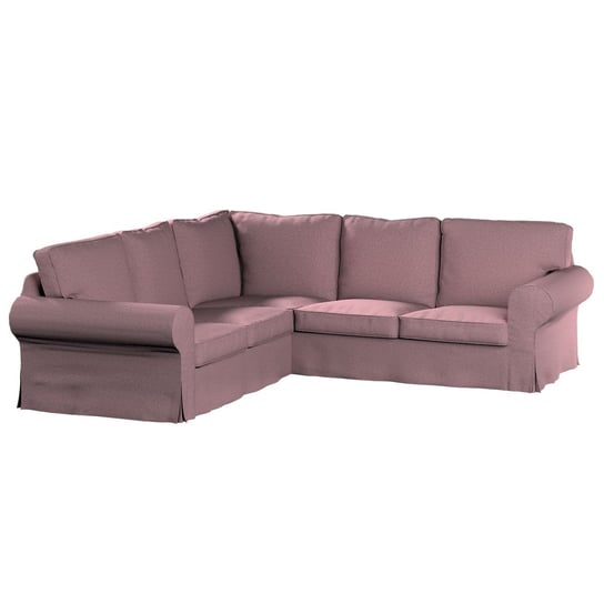 Pokrowiec na sofę narożną Ektorp, DEKORIA, różowy z czarną nitką, 240/136x82x73 cm Dekoria