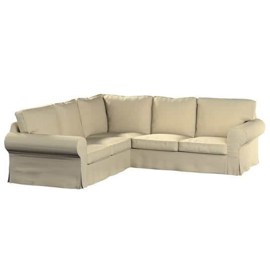 Pokrowiec na sofę narożną Ektorp, Living, oliwkowo-kremowy, 240/136x82x73 cm Dekoria