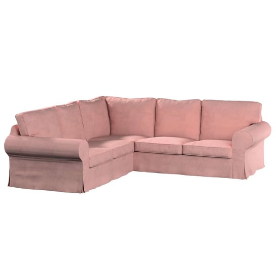 Pokrowiec na sofę narożną Ektorp, Living, pastelowy róż, 240/136x82x73 cm Dekoria