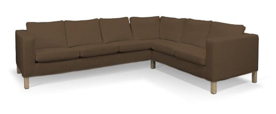 Pokrowiec na sofę narożną, lewostronną Karlanda, DEKORIA, Cotton Panama, brązowy Dekoria