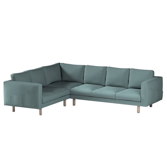 Pokrowiec na sofę narożną Norsborg 5-osobową, eukaliptusowy błękit, 213/291 x 88 x 85 cm, Cotton Panama Inna marka