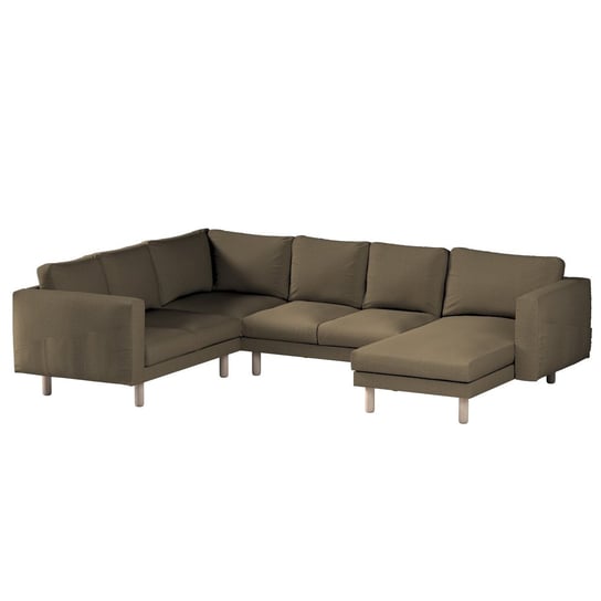 Pokrowiec na sofę narożną Norsborg 5-osobową z szezlongiem, szaro-brązowy, 231/291 x 88/157 x 85 cm, Living Inna marka