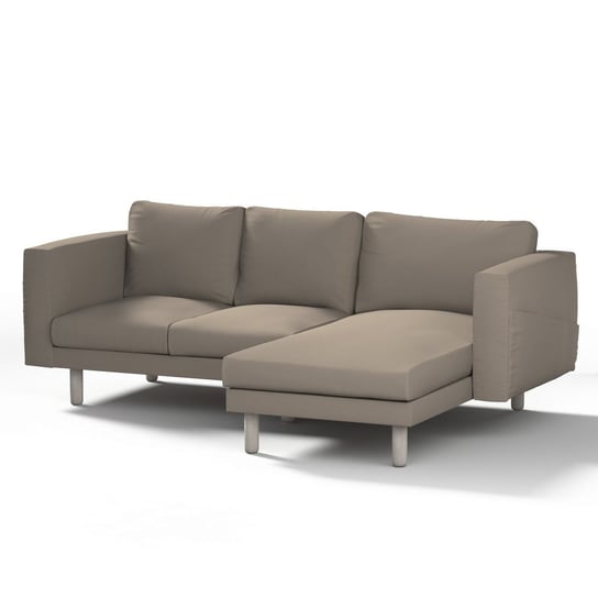 Pokrowiec na sofę Norsborg 3-osobową z szezlongiem, Grey Brown (szary brąz), 231 x 88/157 x 85 cm, Cotton Panama Inna marka