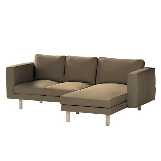 Pokrowiec na sofę Norsborg 3-osobową z szezlongiem, szaro-brązowy, 231 x 88/157 x 85 cm, Living Inna marka