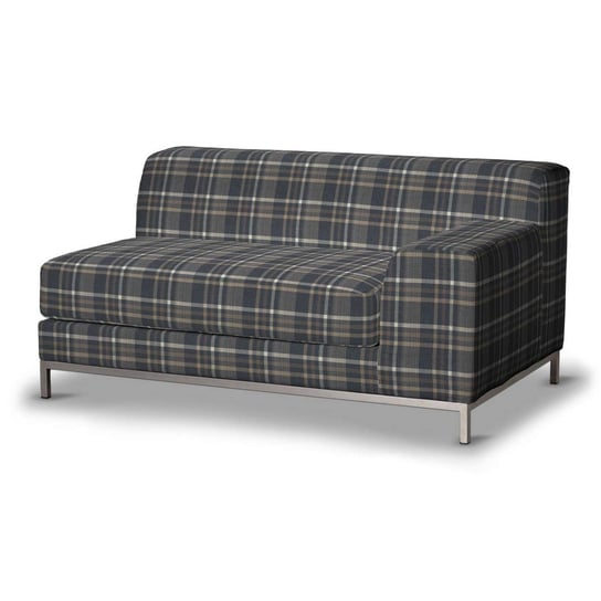 Pokrowiec na sofę prawostronną Kramfors 2-osobową, Edinburgh, niebiesko-beżowa krata Dekoria