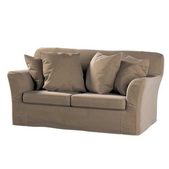 Pokrowiec na sofę Tomelilla 2-osobową nierozkładaną, Living Velvet, brązowy, 156x80x76 cm Dekoria