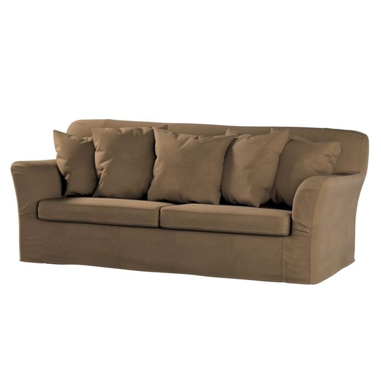 Pokrowiec na sofę Tomelilla 3-osobową rozkładaną, Living, brązowy szenil, 197x95x75 cm Dekoria