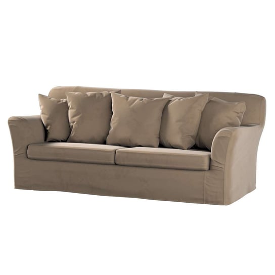 Pokrowiec na sofę Tomelilla 3-osobową rozkładaną, Living Velvet, brązowy, 197x95x75 cm Dekoria