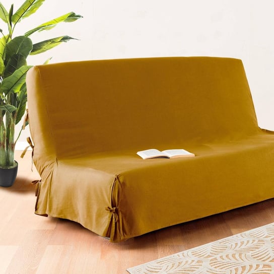 Pokrowiec na sofę z wiązaniami, 200x140 cm, ochra Atmosphera