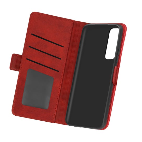 Pokrowiec na telefon Honor 10X Lite w stylu vintage z uchwytem na kartę i wideo w kolorze czerwonym Avizar