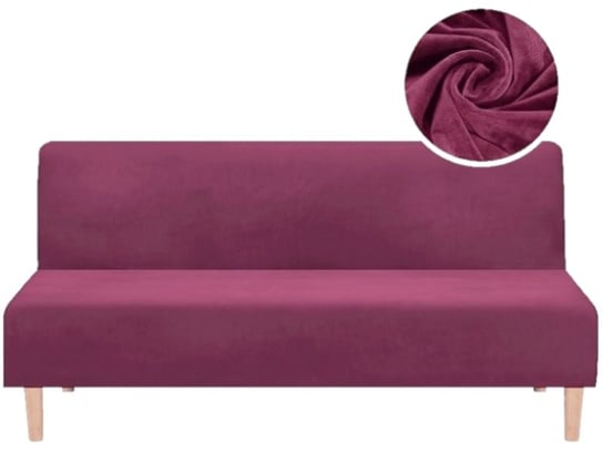 Pokrowiec Na Wersalkę Sofę Welur Premium Aksamit Elastyczny 190-210 Cm Ciemny Róż Domidekor