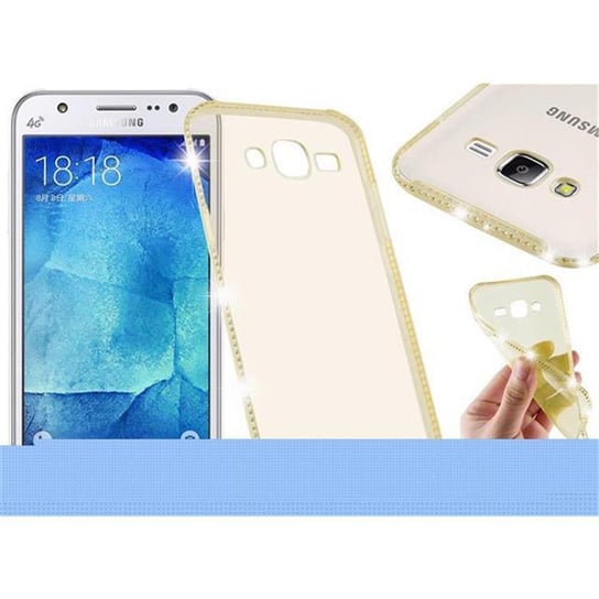 Pokrowiec Ochronny Do Samsung Galaxy J5 2015 w PRZEZROCZYSTE ZŁOTO Etui Rhinestone Obudowa Case Cover Cadorabo Cadorabo