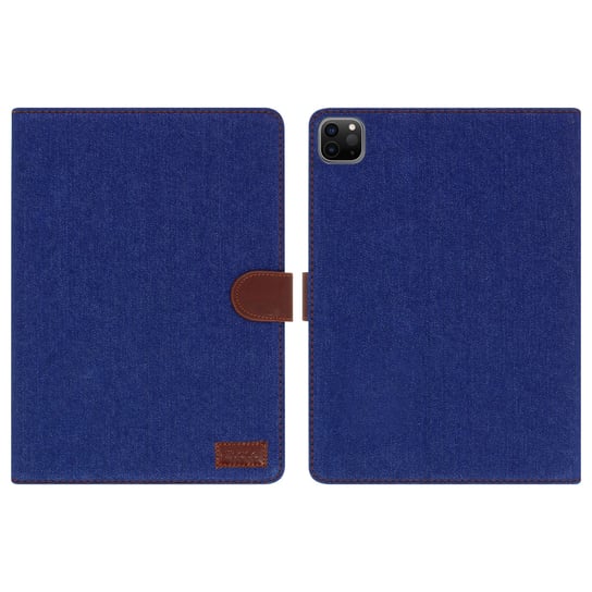 Pokrowiec w stylu denim, etui-portfel z podstawką do Apple iPad Pro 11 2020 – Granatowy Avizar