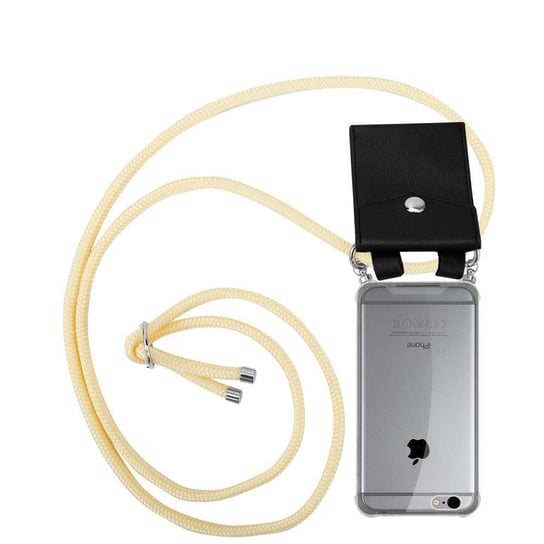 Pokrowiec z łańcuszkiem Do Apple iPhone 6 / 6S w KREMOWY BEŻ Etui Obudowa Case Cover Ochronny Cadorabo Cadorabo
