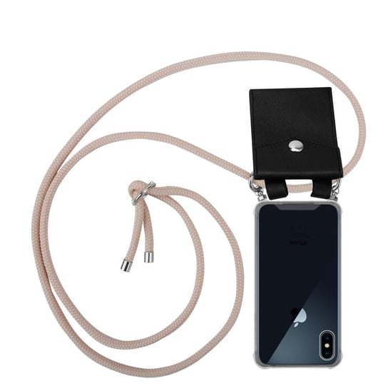 Pokrowiec z łańcuszkiem Do Apple iPhone X / XS w PERŁOWE RÓŻOWE ZŁOTO Etui Obudowa Case Cover Ochronny Cadorabo Cadorabo