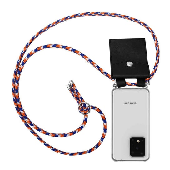 Pokrowiec z łańcuszkiem Do Samsung Galaxy S20 ULTRA w POMARAŃCZOWO NIEBIESKO BIAŁY Etui Obudowa Case Cover Ochronny Cadorabo Cadorabo