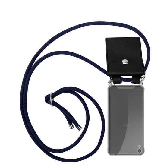 Pokrowiec z łańcuszkiem Do Sony Xperia XA w GŁĘBOKI BŁĘKIT Etui Obudowa Case Cover Ochronny Cadorabo Cadorabo