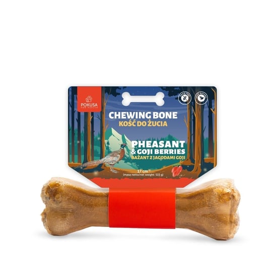 Pokusa Chewing bone Pheasant & Goji Berries 17cm kość do żucia z bażantem POKUSA FOR HEALTH