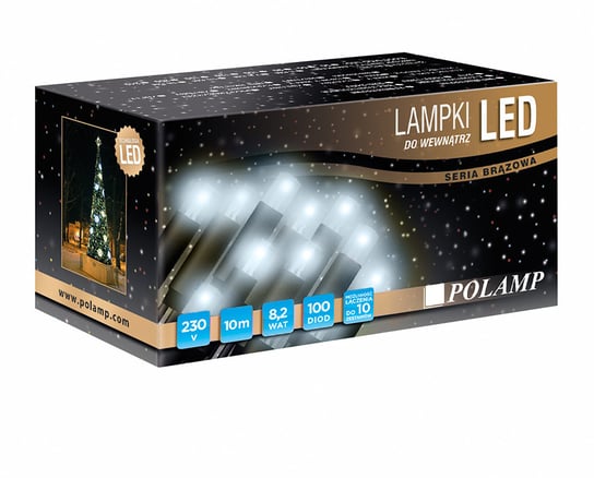 Polamp sp. z o.o., Lampki choinkowe, 100 diod LED, 10 m, 3,3 W, barwa biała zimna Polamp