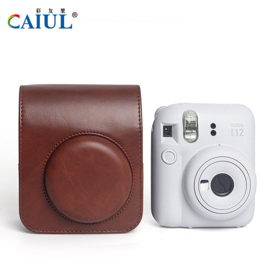 Polaroid Fuji mini12 brązowa torba na aparat torba na ramię futerał ochronny PU torba fotograficzna futerał na aparat torba do przechowywania Inny producent