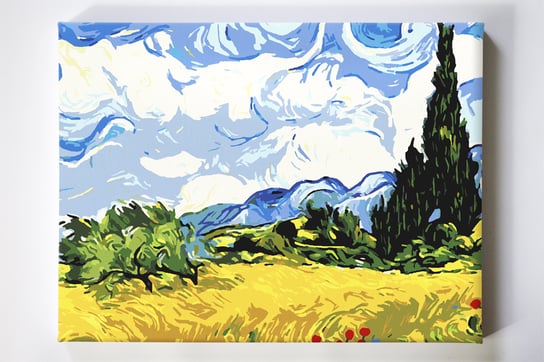 Pole pszenicy, van Gogh, impresja, pejzaż, malowanie po numerach Akrylowo