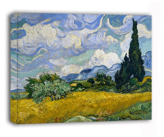 Pole pszenicy z cyprysami - Vincent van Gogh - obraz na płótnie 90x60 cm Inny producent