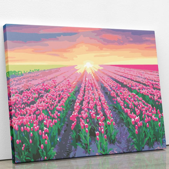 Pole różowych tulipanów - Malowanie po numerach 50 X 40 cm ArtOnly