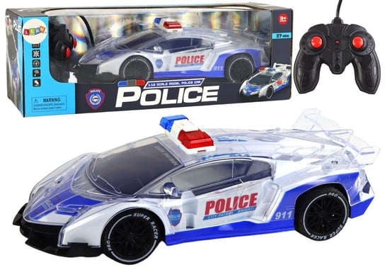 Policyjne Auto Sportowe Zdalnie Sterowane RC Skala 1:16 Światła Lean Toys