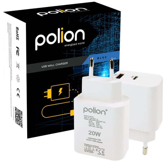 POLION USB C | Typ C 20W | Szybkie ładowanie do telefonu tabletu SAMSUNG | PD QC Polion