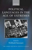 Political Languages in the Age of Extremes Steinmetz Willibald