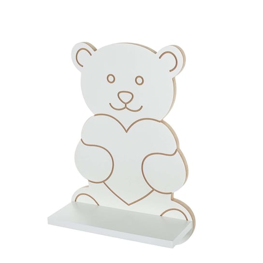 Półka Charming Teddy Bear 35x14x50cm white, 35 x 14 x 50 cm Yellow Tipi