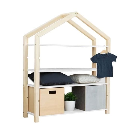 Półka kabinowa POLLY Montessori - Lakierowane i białe lite drewno - 4 poziomy przechowywania Inna marka