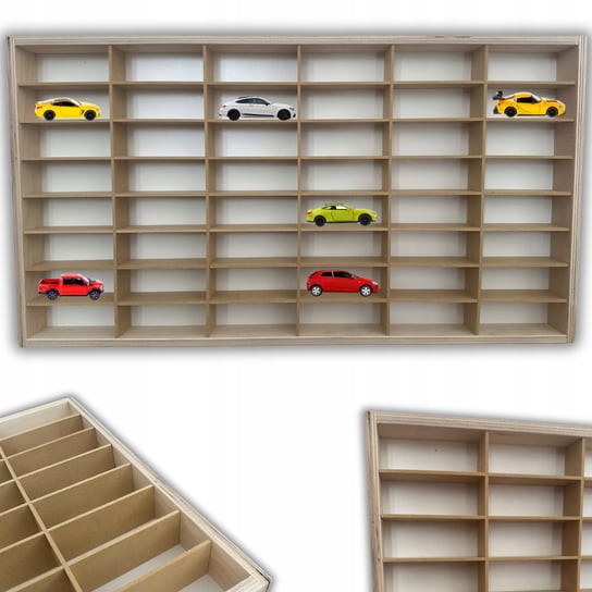 PÓŁKA NA SAMOCHODZIKI AUTKA RESORAKI HOT WHEELS ORGANIZER 48 PRZEGRÓDEK MDF Inna marka